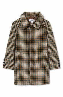 Reiss Kids' Region Check Wool Blend Car Coat