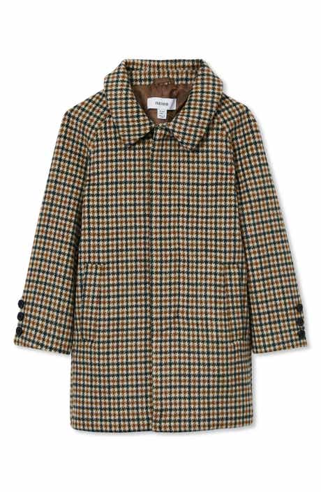 Reiss Kids' Region Check Wool Blend Car Coat