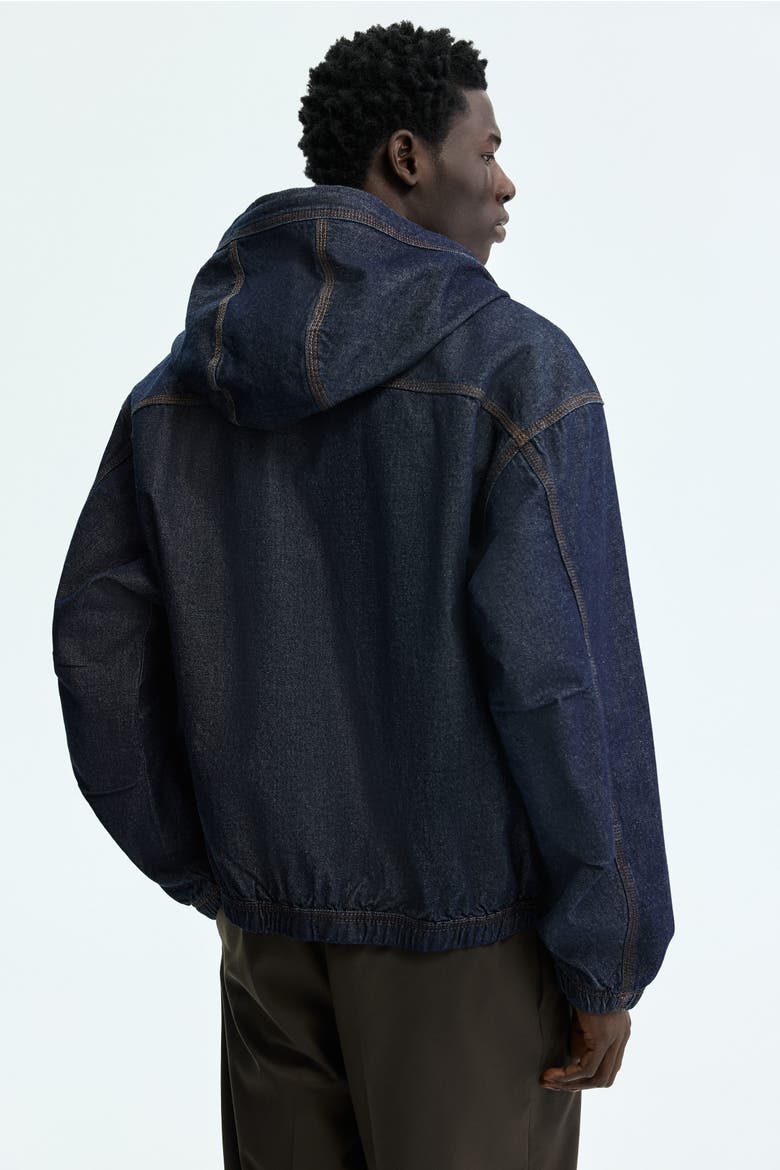 Hooded Workwear Jacket, Alternate, color, Dark denim blue