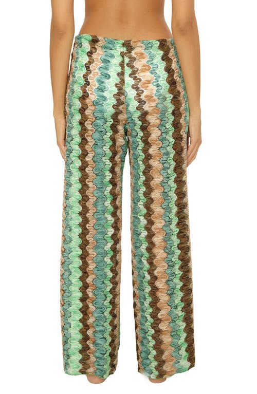 Becca Paradise Open Knit Cover-up Pants In Grass Mult