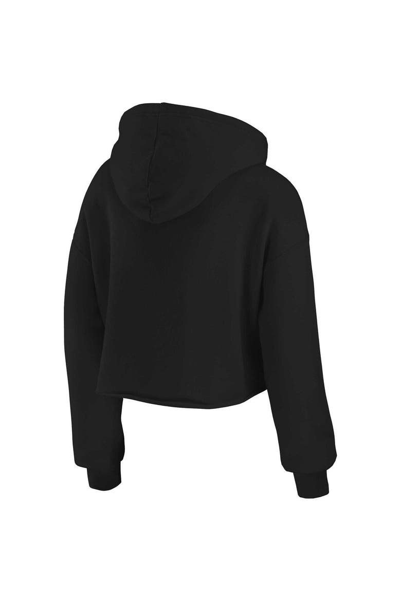 Women's WEAR by Erin Andrews Black Los Angeles Chargers Domestic Cropped Pullover Hoodie, Alternate, color, Black