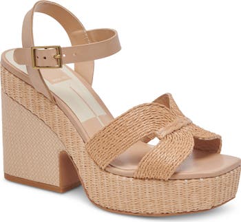 Cale Woven Raffia Platform Sandal
