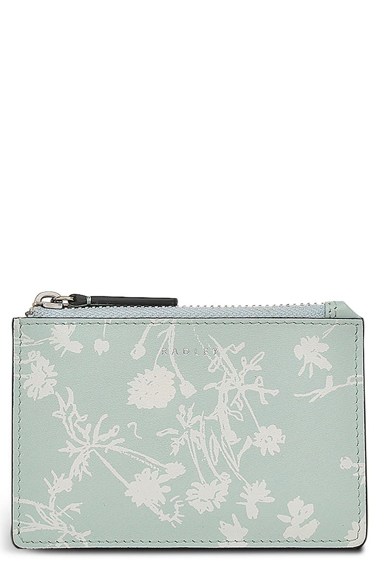 Radley Blooming Lovely Zip Card Case, Main, color, Deco Green