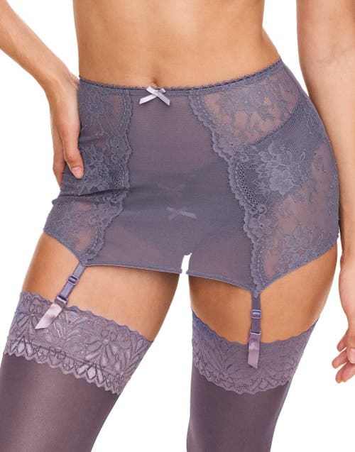 Adore Me Milena Garter Belt Lingerie In Dark Purple