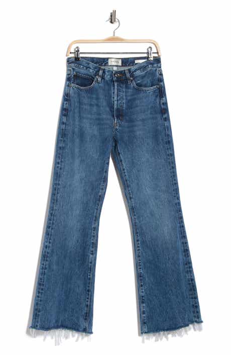 FRAME The Lax Frayed High Waist Flare Jeans