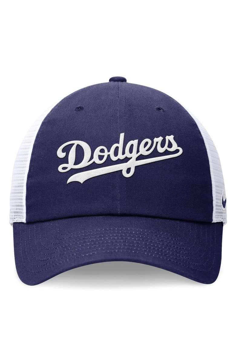 Nike Men's Nike Royal Los Angeles Dodgers Evergreen Wordmark Trucker Adjustable Hat, Alternate, color,