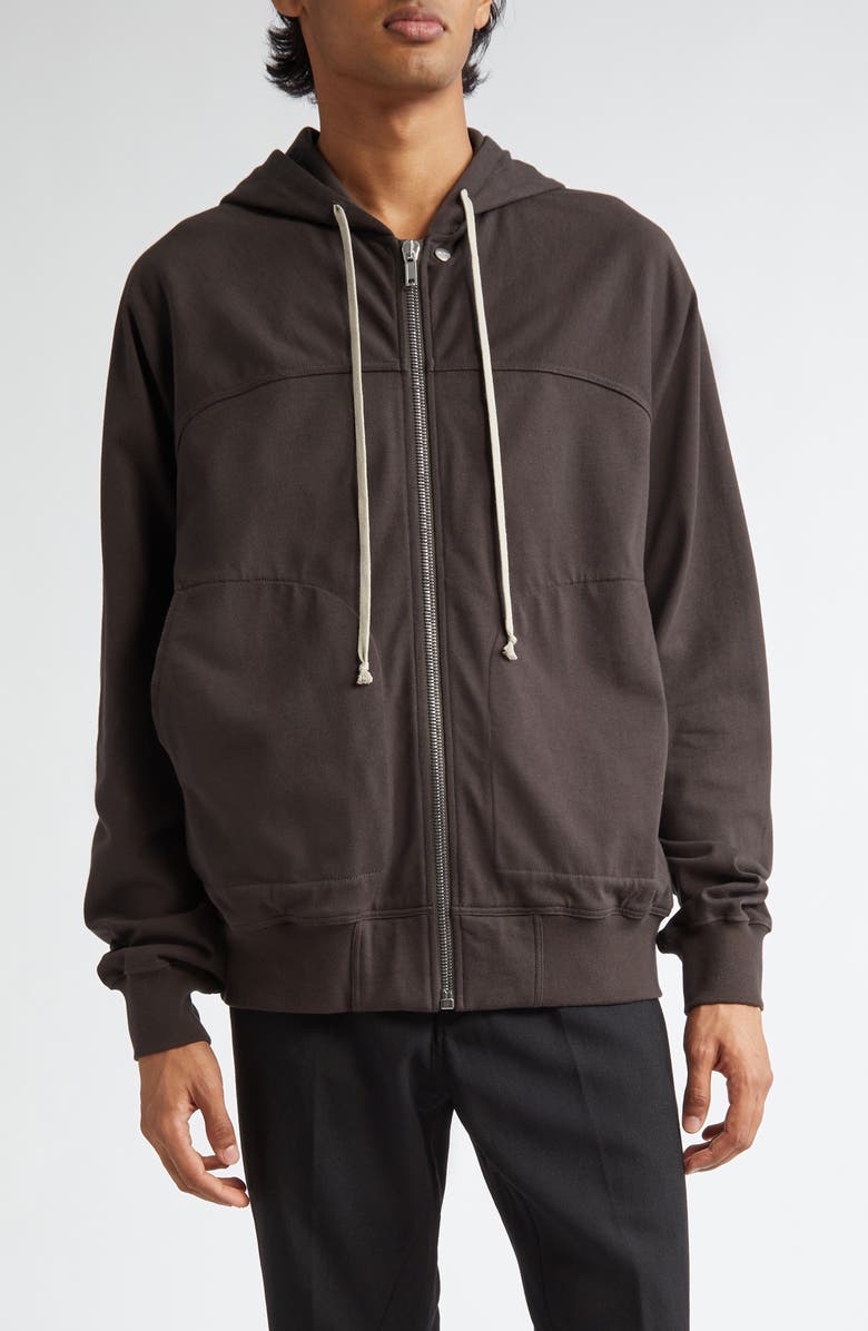 Rick Owens Cotton Zip Hoodie, Main, color,
