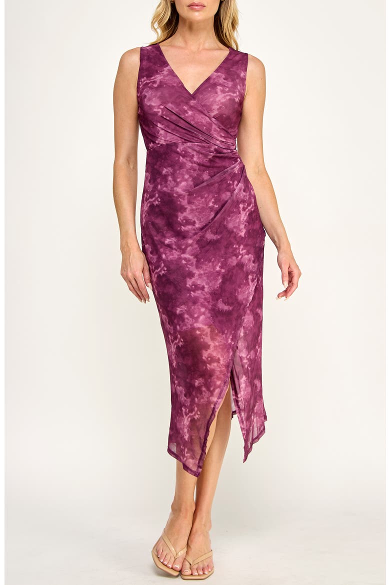 Sleeveless Mesh Midi Dress, Main, color, VIOLET/ PURPLE