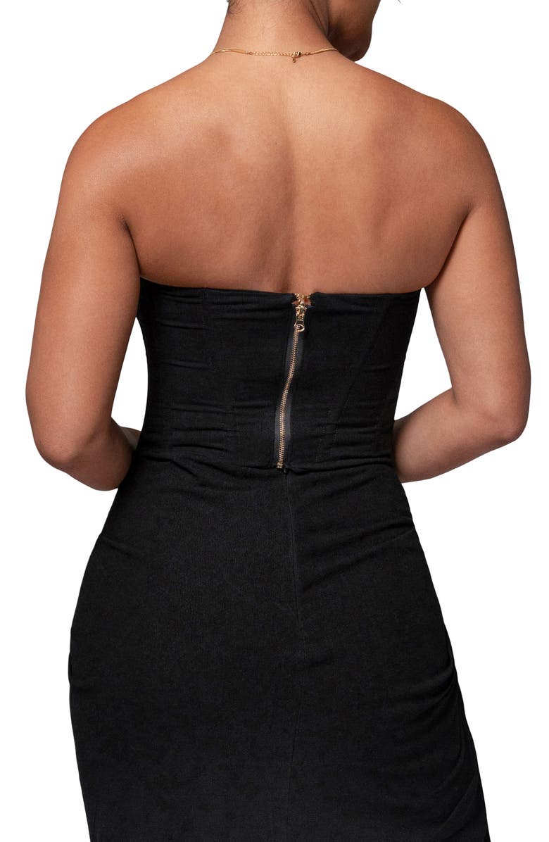 JLUXLABEL Fenix Strapless Cotton & Linen Corset Top, Alternate, color,