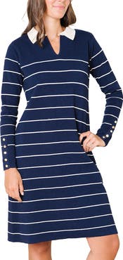 Hope & Henry Organic Long Sleeve Collared Sweater Dress