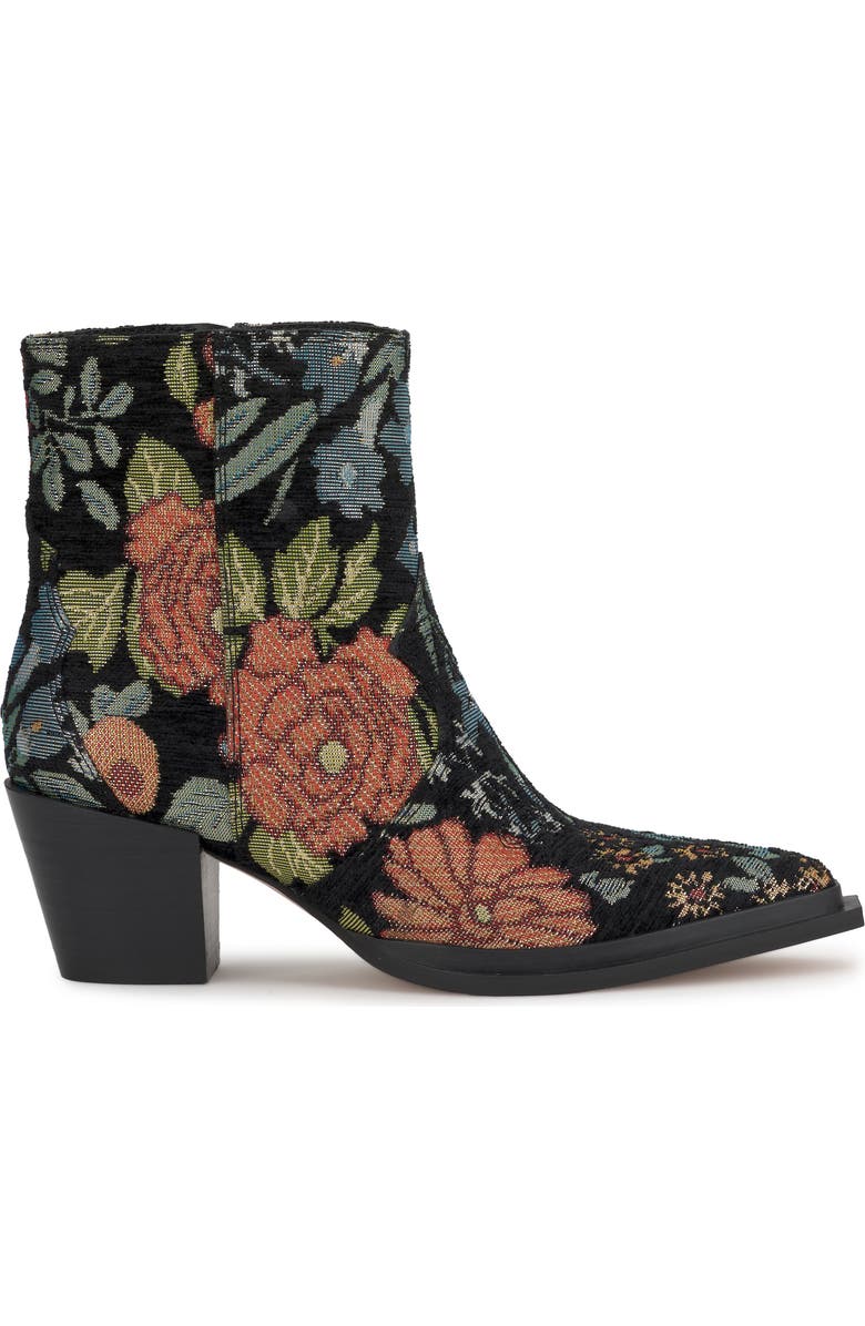 Jessica Simpson Helvona Pointed Toe Bootie, Alternate, color, Black/ Floral Multi