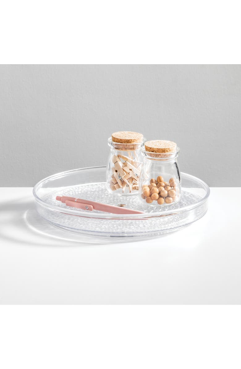 iDesign 9-Inch Plastic Lazy Susan Organizer for Bathroom - Set of 2 - Clear, Alternate, color, Clear