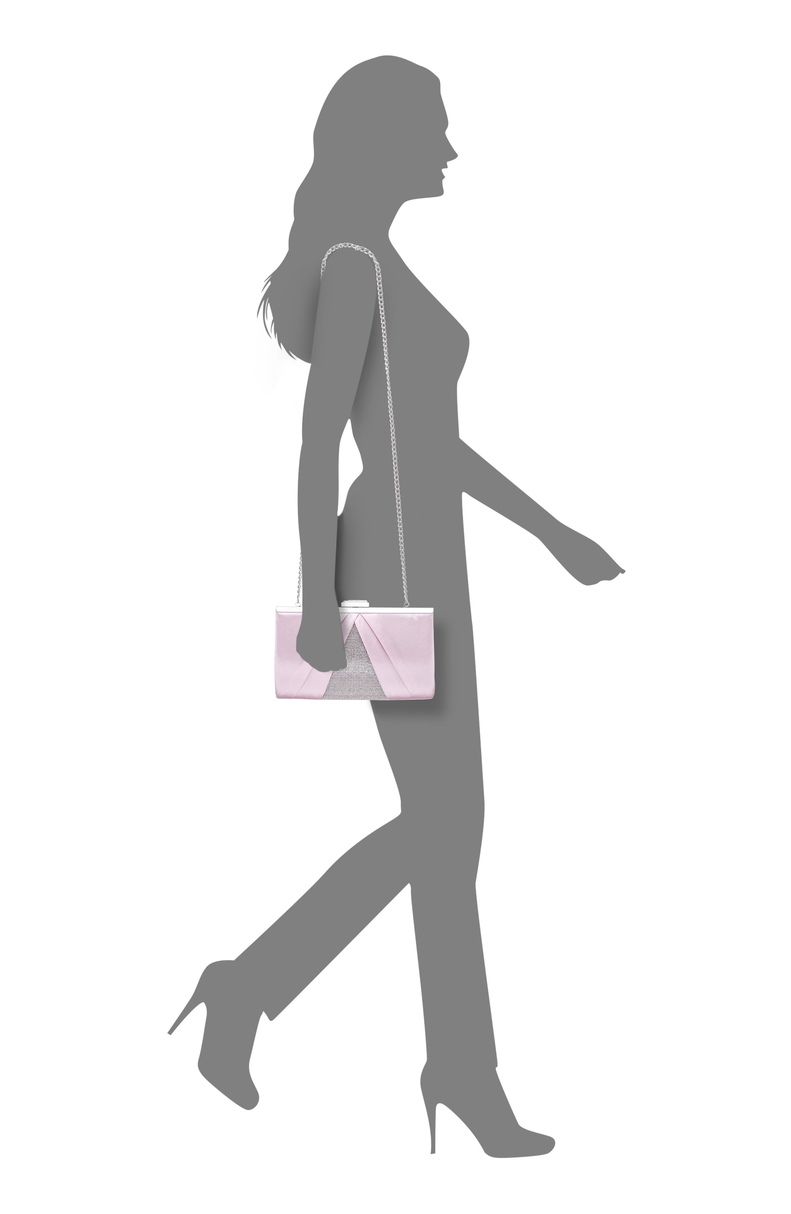 Ophelia Frame Clutch, Alternate, color, ROSE MIST