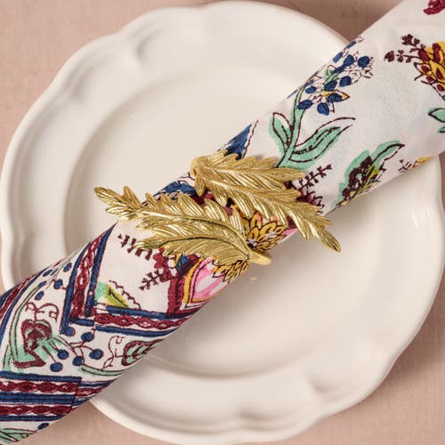 Ten Thousand Villages Tanvi Wheat Napkin Rings In Gold