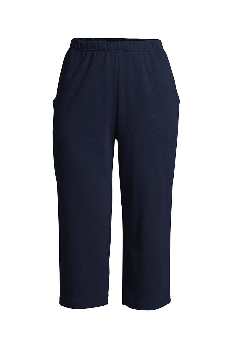 Sport Knit High Rise Elastic Waist Capri Pants, Alternate, color, Radiant Navy