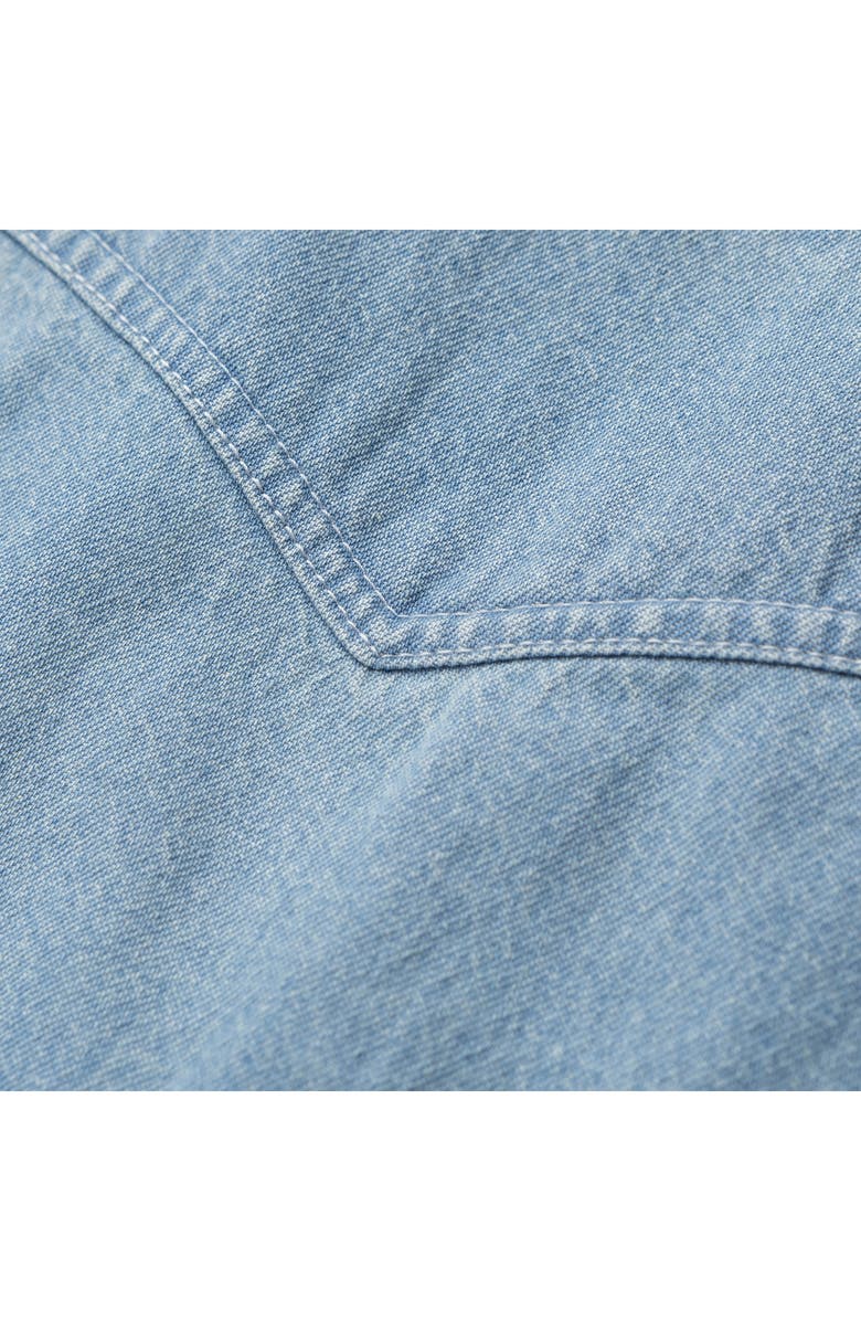 Seager Co Southpaw Whippersnapper Cotton Chambray Snap-Up Shirt, Alternate, color, Light Wash Indigo