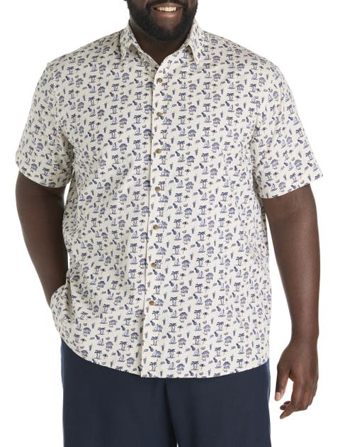 Big & Tall  Tropical Drink Sport Shirt