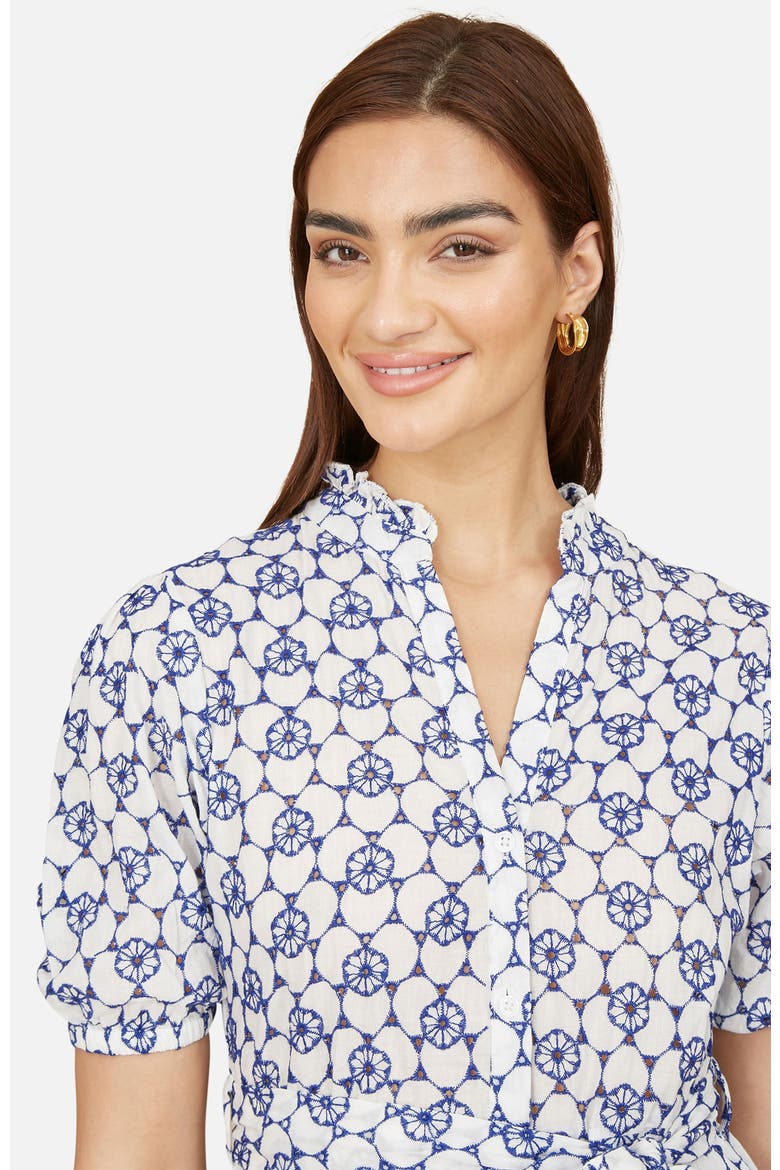 Broderie Anglaise Midi Shirt Dress, Alternate, color, Cool White