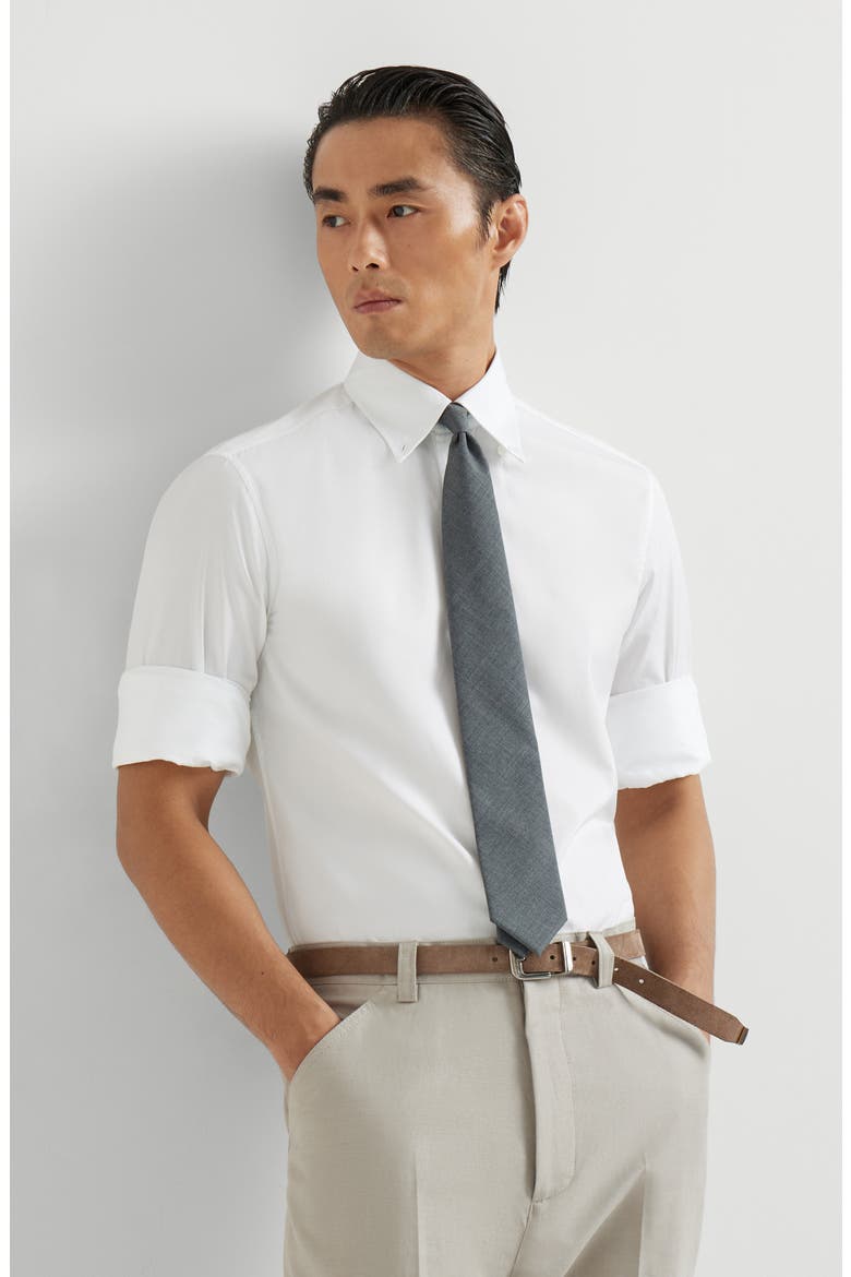Button-down collar shirt, Alternate, color, White