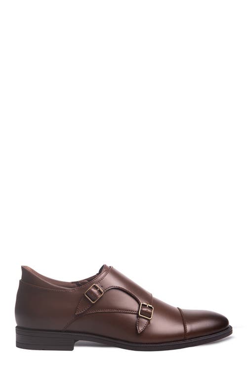 Marc Joseph New York Olive Street Hands Free Technology Leather Double Monk Dress Oxford In Brown