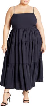 City Chic Mystic Tiered Midi Sundress