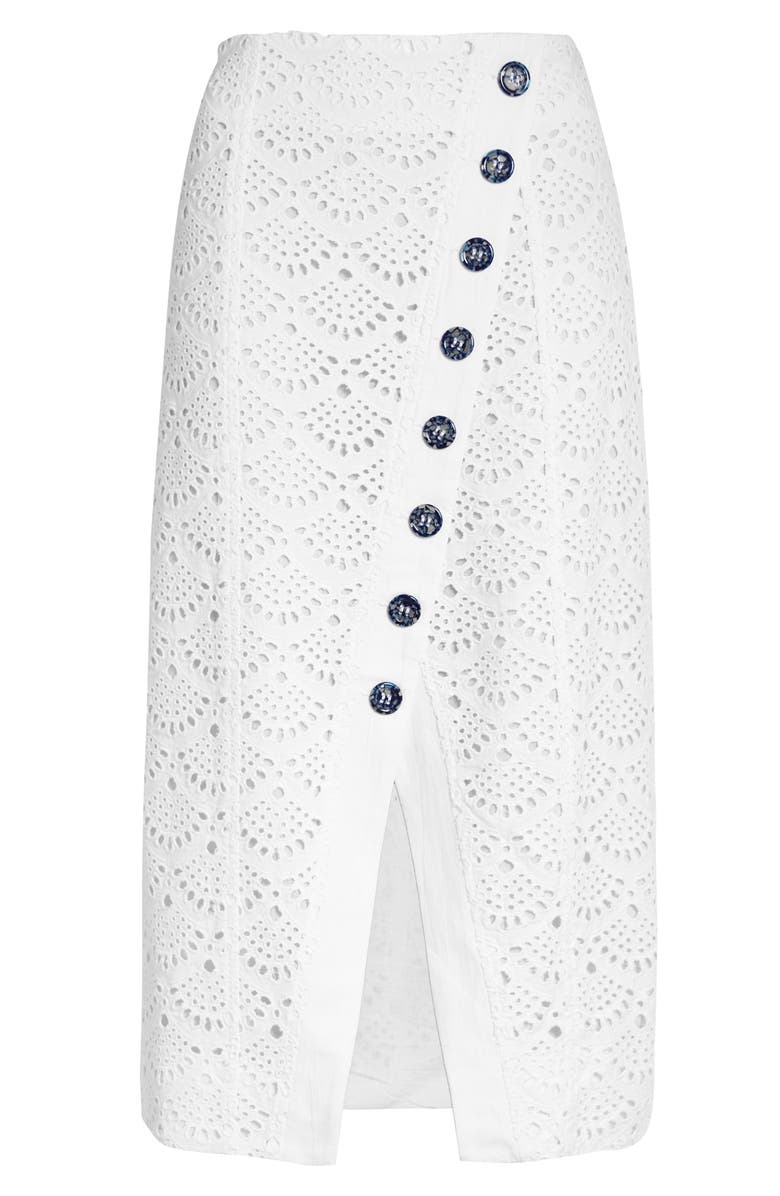 Tanya Taylor Azalea Linen Eyelet Skirt, Main, color, 