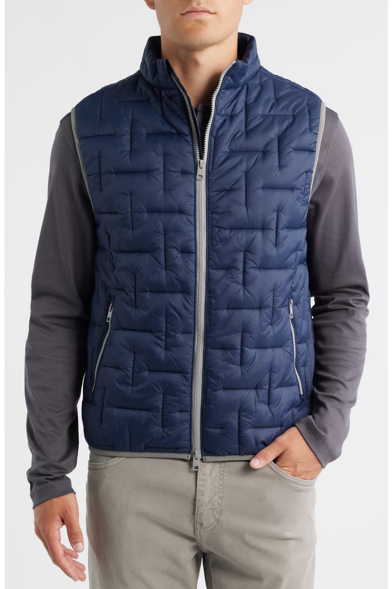 Water Resistant Space Quilted Vest, Alternate, color, NAVY