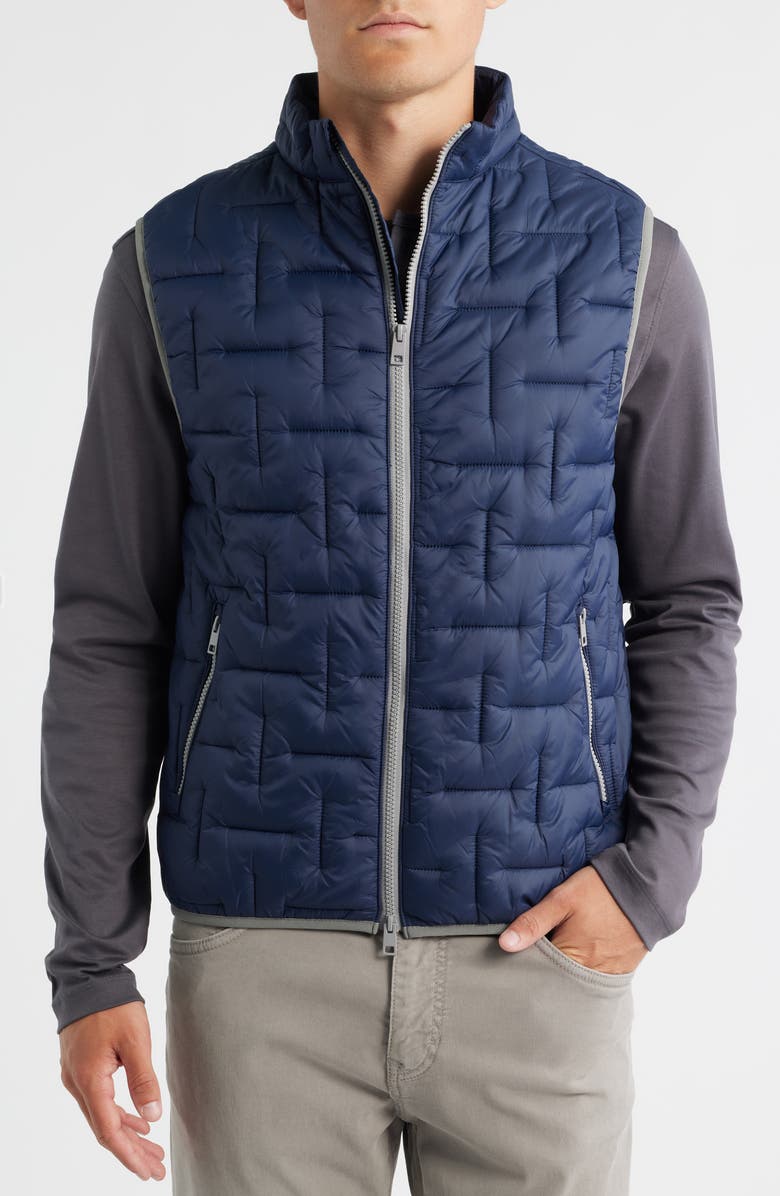 Scott Barber Water Resistant Space Quilted Vest, Alternate, color, Navy