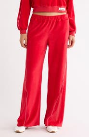 Free People Chalet All Day Velour Straight Leg Pants