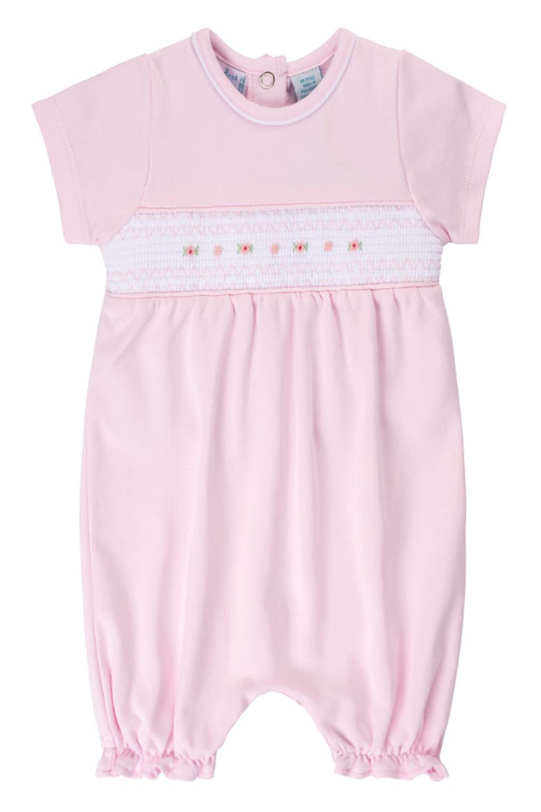 Smocked Flower Romper, Main, color, PINK