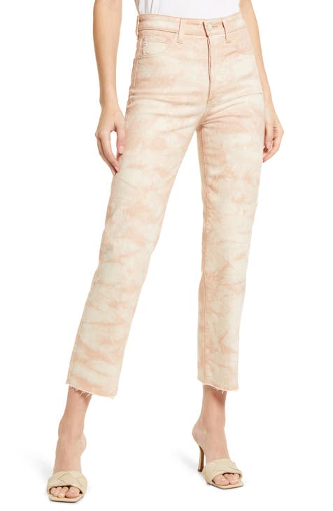 Alexxis High Waist Straight Leg Crop Jeans (Mauve Orchid)