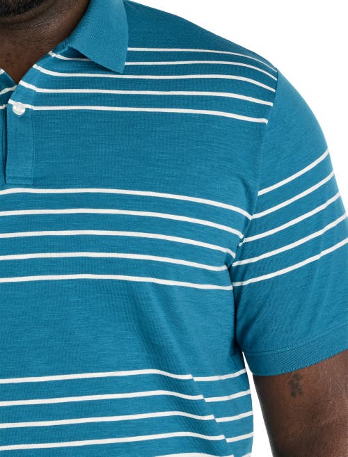 Harbor Bay By Dxl Big & Tall Striped Polo Shirt In Blue