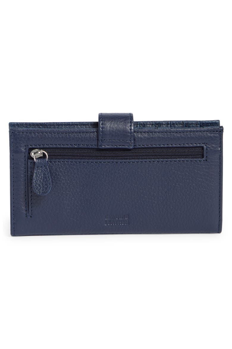 MUNDI Slim Leather Clutch Continental Wallet, Alternate, color, NAVY