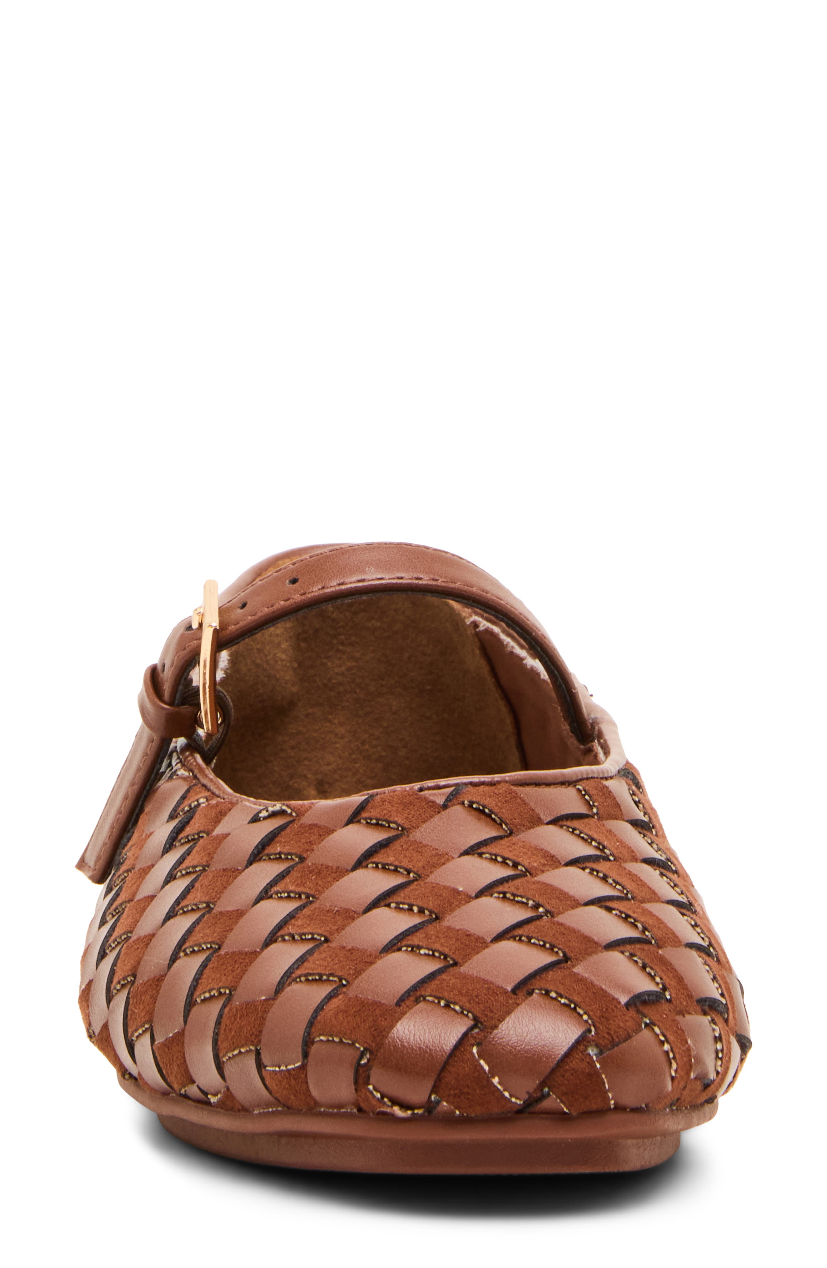 Connie Mary Jane Flat, Alternate, color, COGNAC