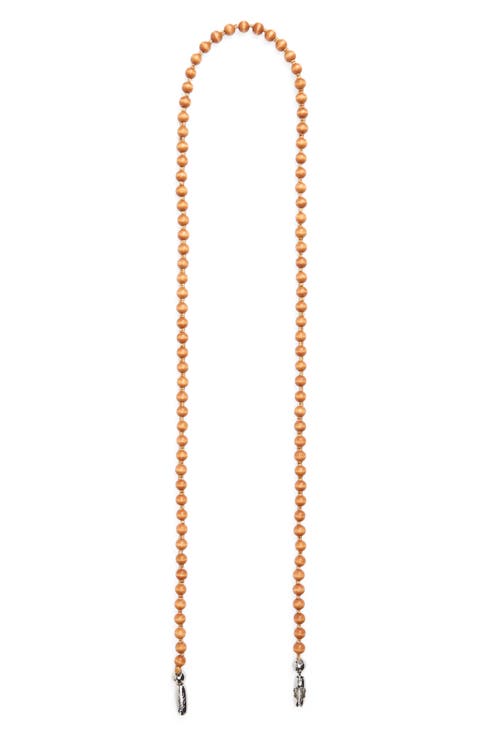 Wood Beaded Crossbody Strap