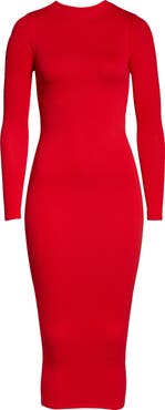 Naked Wardrobe Long Sleeve Midi Pencil Dress