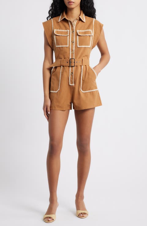 Laurie Lace Belted Romper