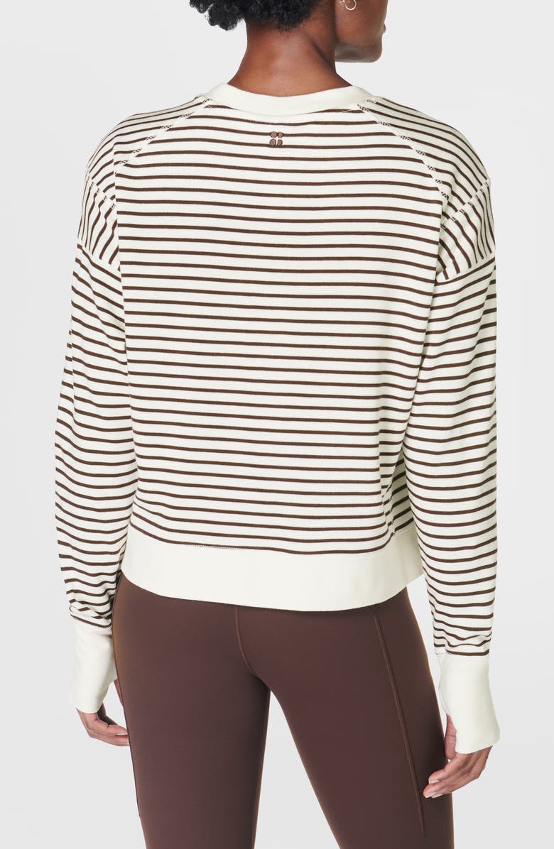 Sweaty Betty After Class Crop Sweatshirt, Alternate, color, Lilywhite