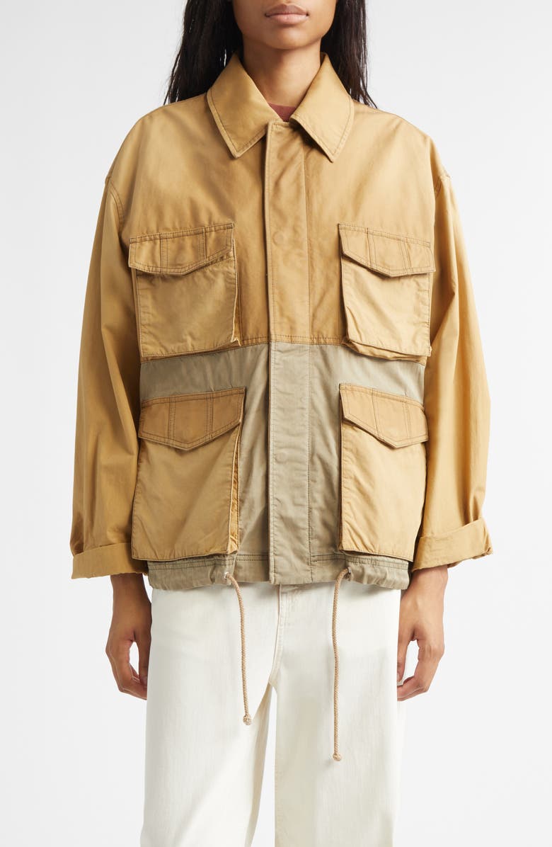 Golden Goose Gender Inclusive Journey Cotton Utility Jacket, Main, color, Bistre/ Gothic Olive