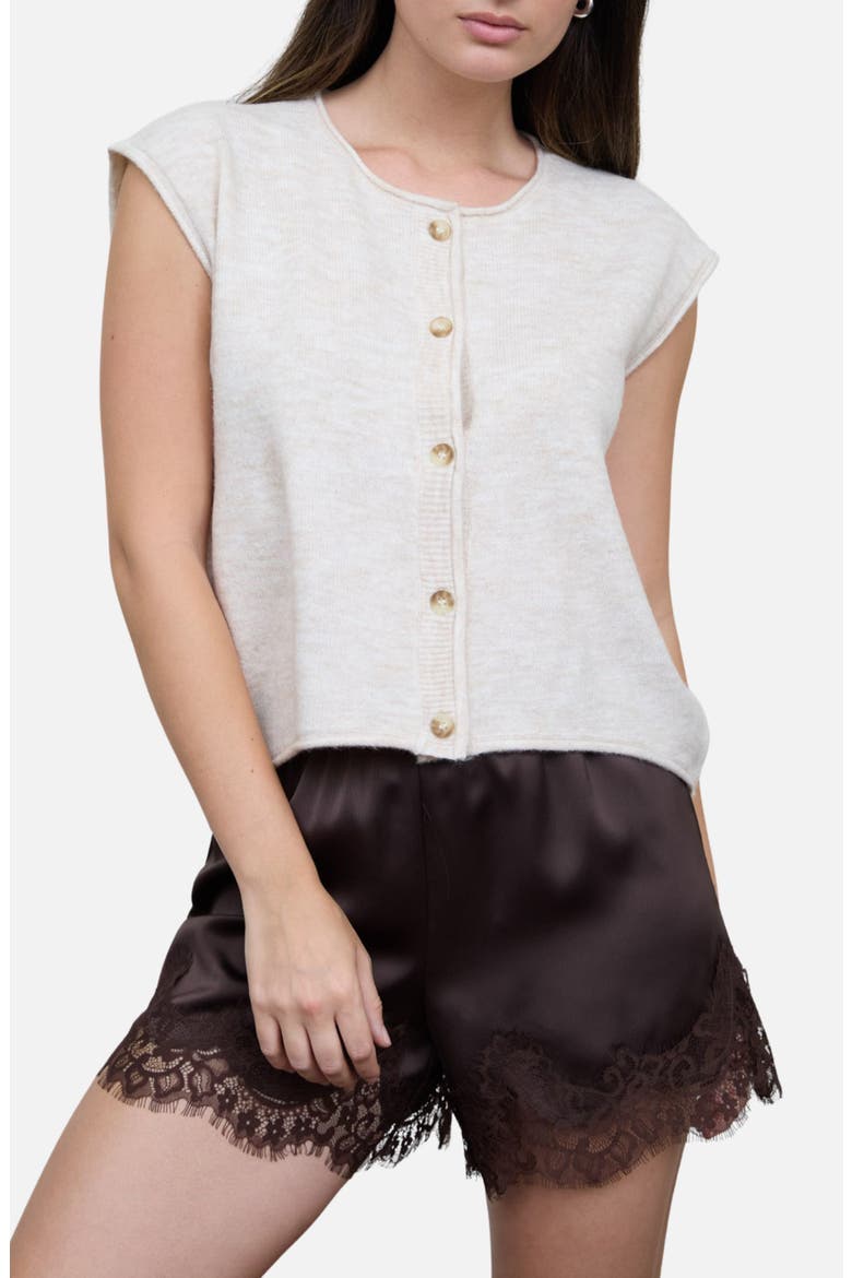 Button Down Sleeveless Sweater, Main, color, OATMEAL