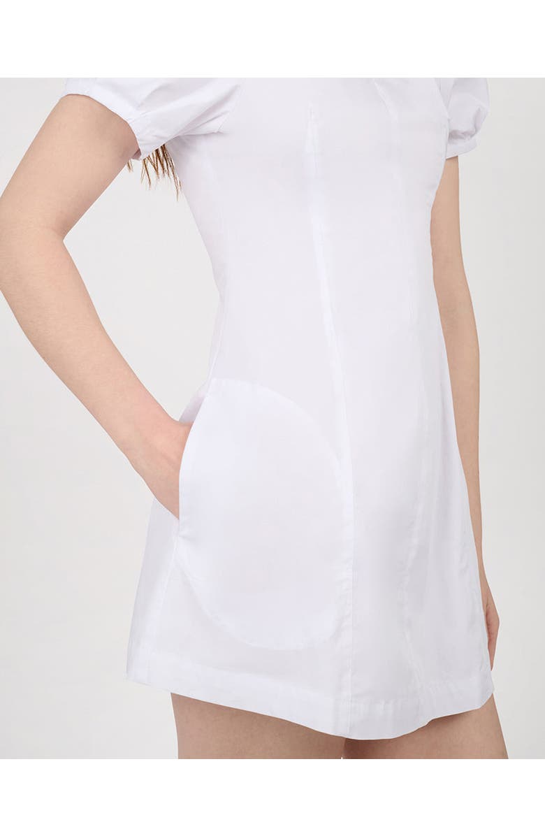 WeWoreWhat Puff Sleeve Peplum Mini Dress, Alternate, color, White