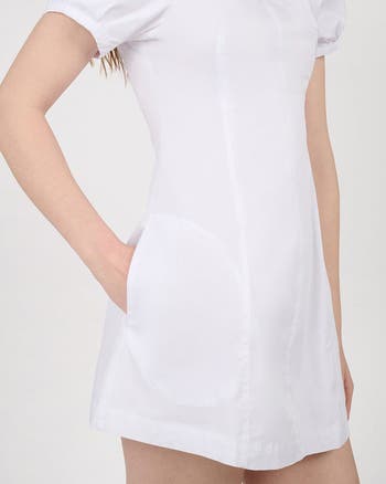 Puff Sleeve Peplum Mini Dress