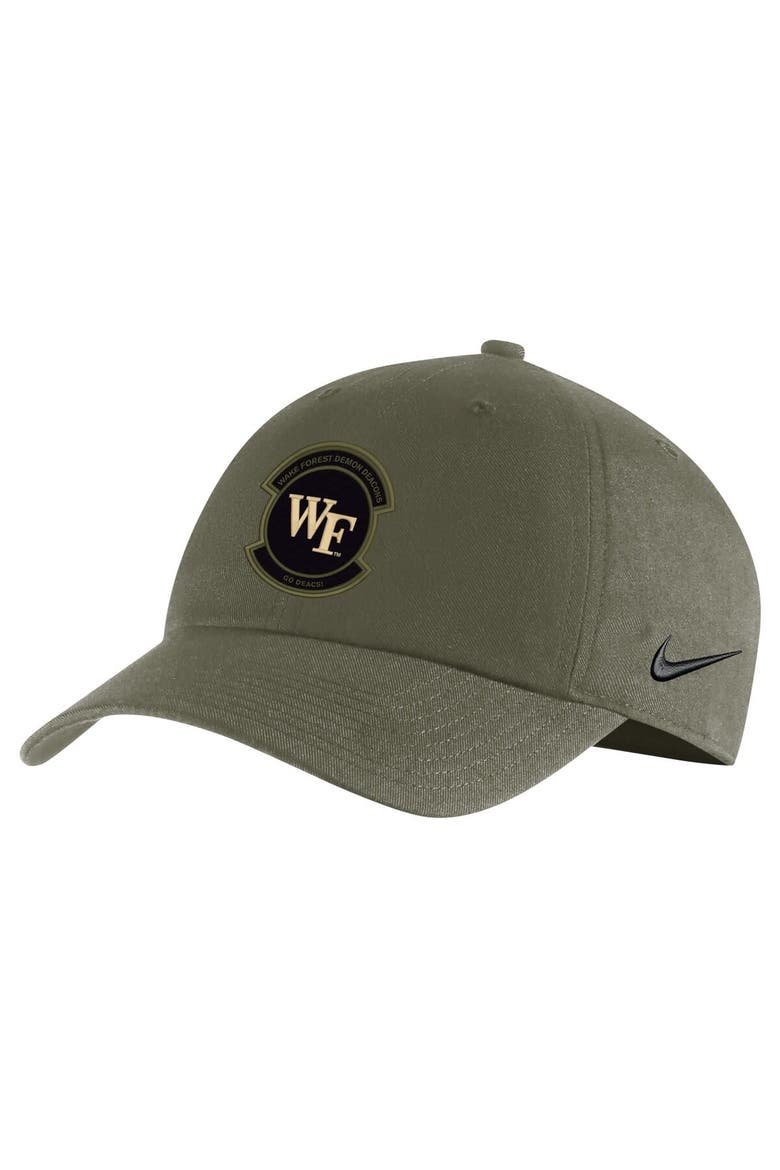 Men's Nike Olive Wake Forest Demon Deacons Military Pack Heritage86 Adjustable Hat, Main, color, Olive