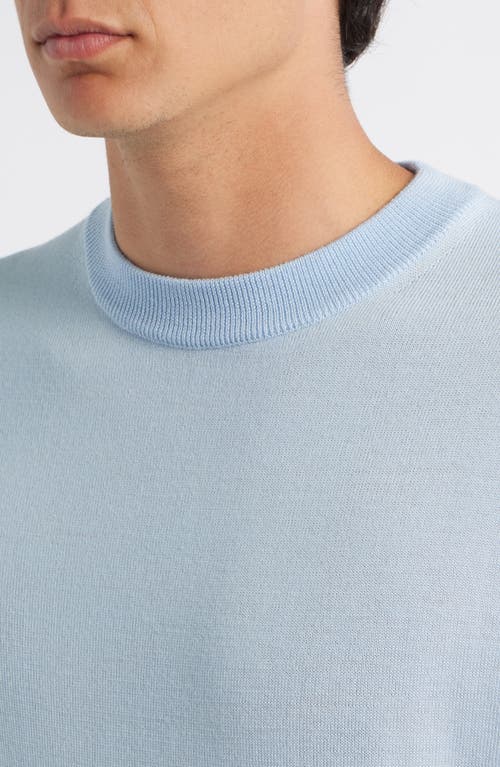 Aurélien Cashwool® Short Sleeve Crewneck Sweater In Blue