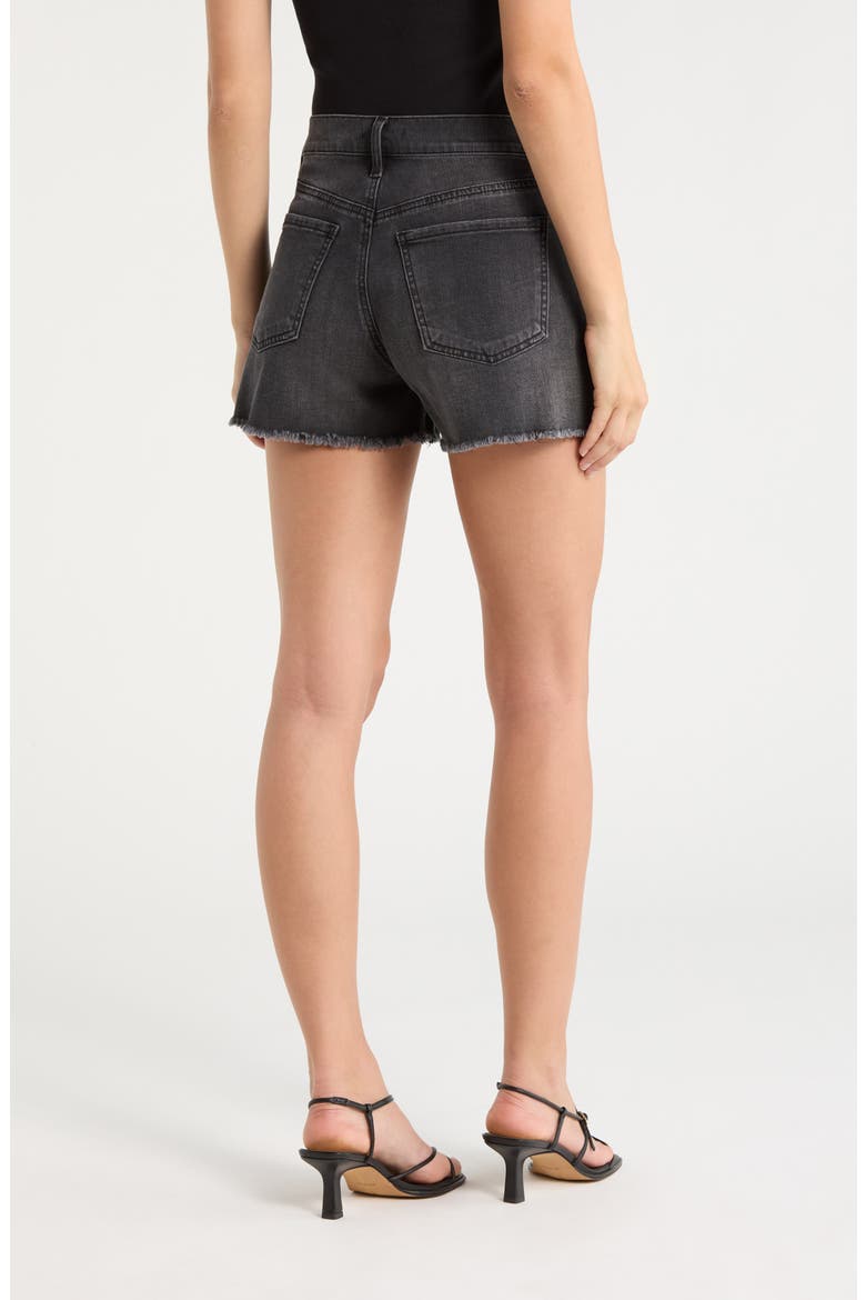 Layne Ultra High Waist Cutoff Jean Shorts, Alternate, color, BLACK