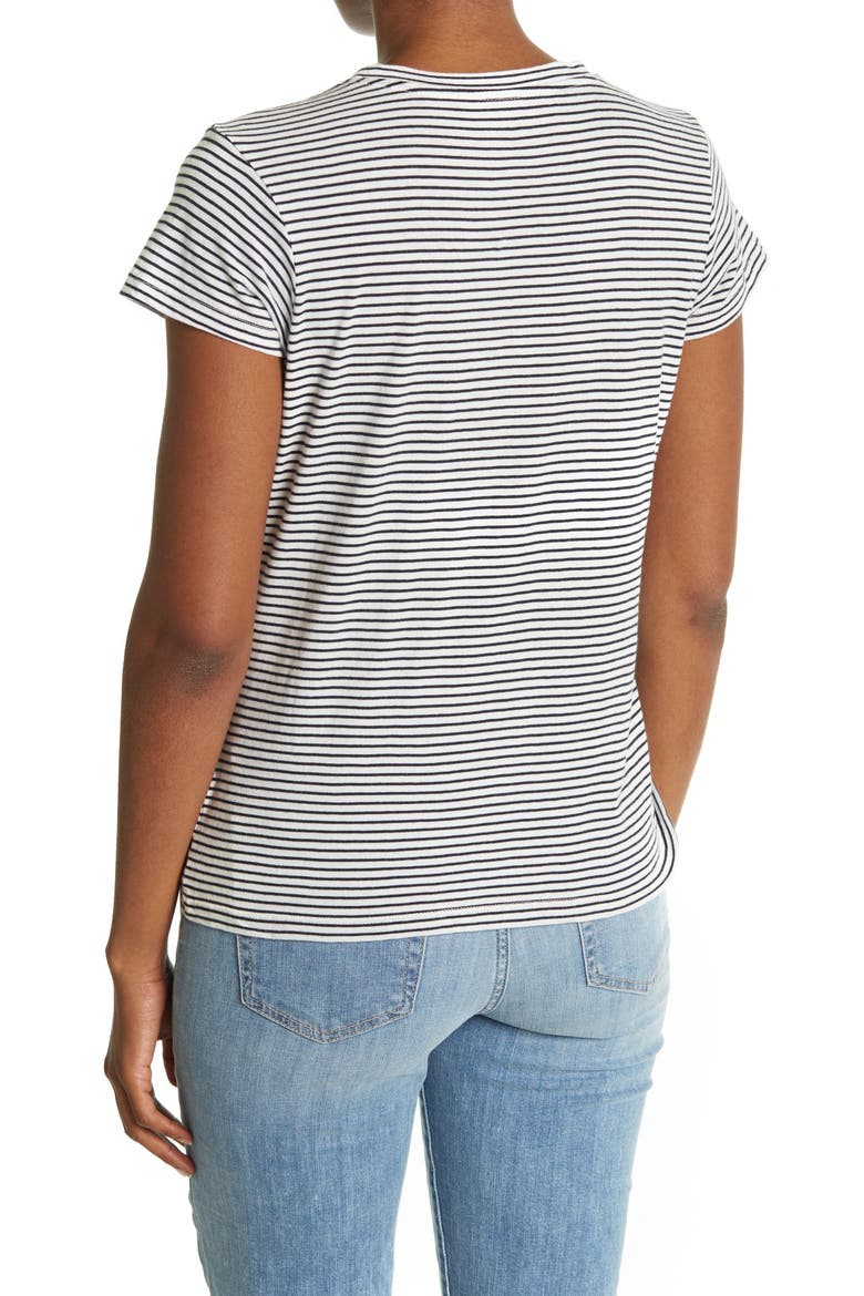 Mellon Twisted Hem T-Shirt, Alternate, color, CHALK WHITE/ INK