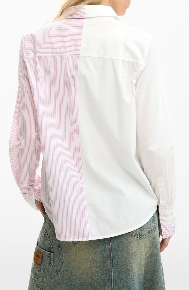 Desigual Mickey & Minnie Mouse Graphic Button-Up Shirt, Alternate, color, White