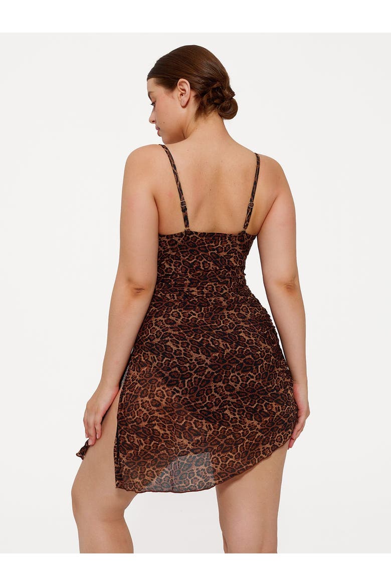 Shapewear Ruched Convertible One-Piece Swimsuit, Alternate, color, Leopard