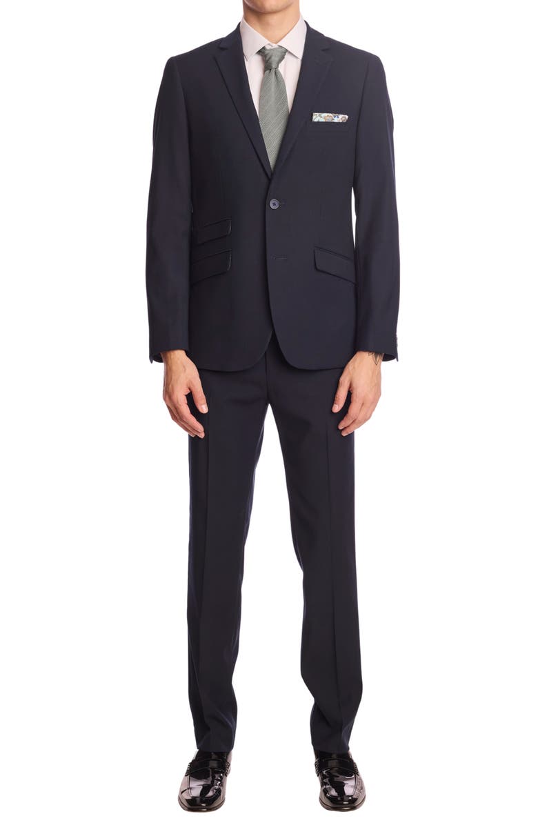 PAISLEY & GRAY Downing Slim Fit Flat Front Dress Pants, Alternate, color, Navy Blues