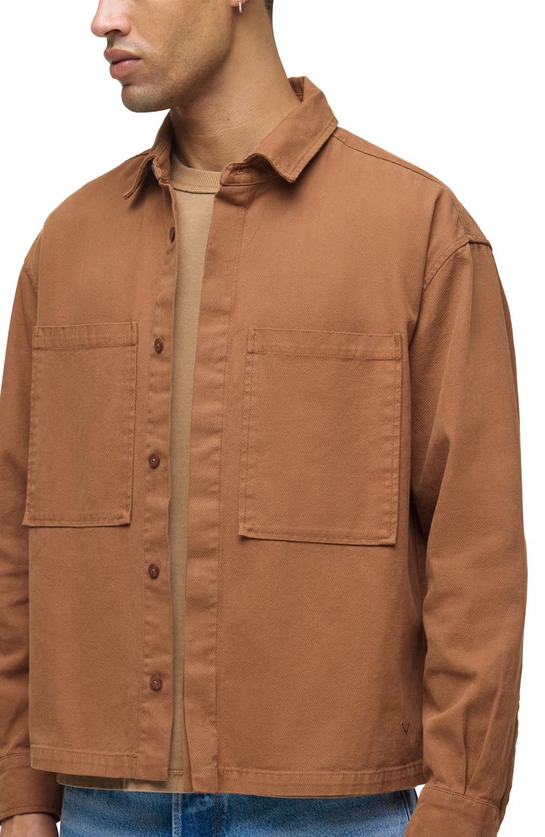 Hudson Jeans Relaxed Long Sleeve Button-Up Shirt, Alternate, color, Vintage Toffee